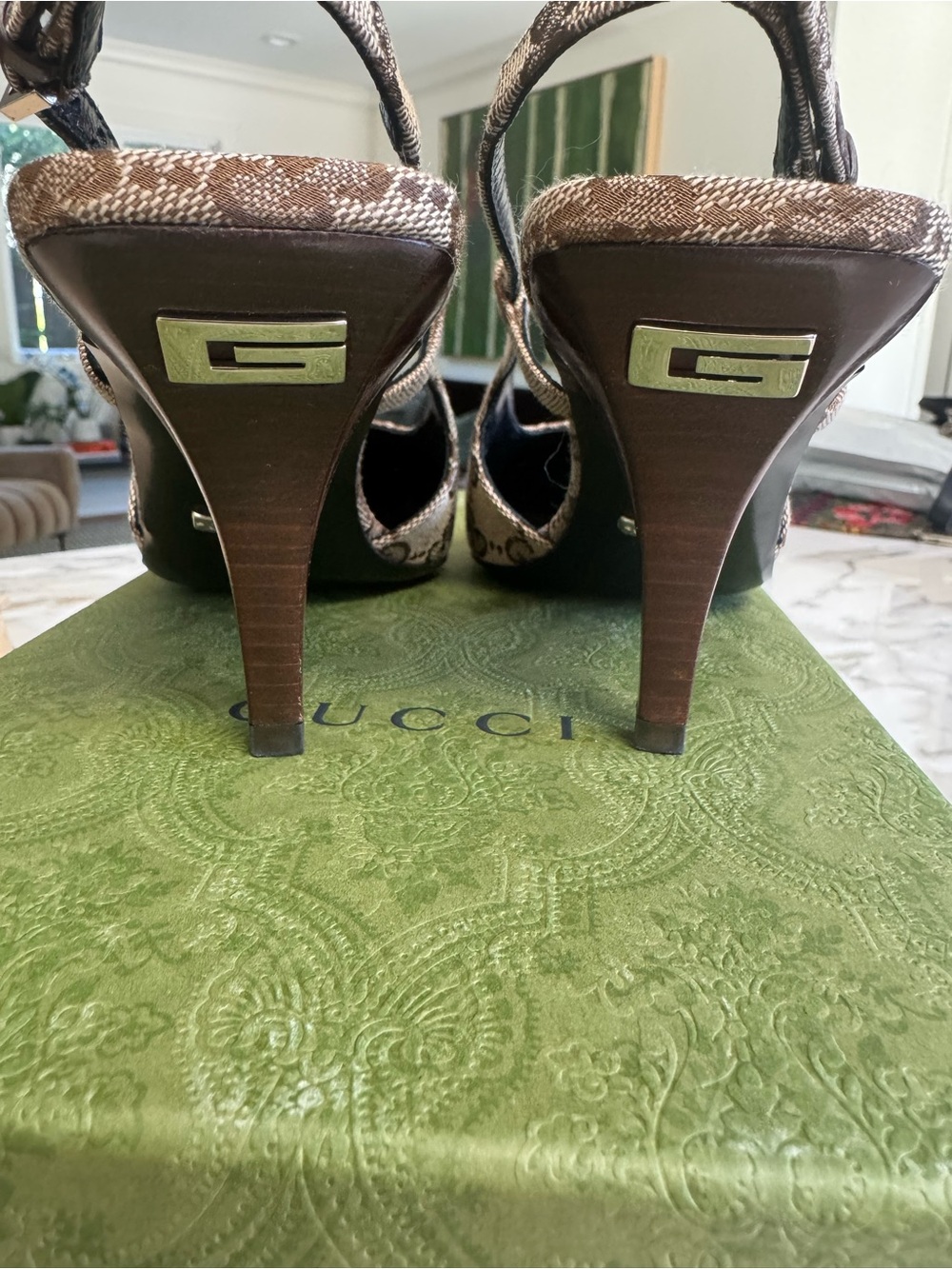 Gucci GG pointed toe sling backs size 5.5 Worn once! - Picture 6 of 10